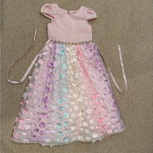 Rare Editions Pink Floral Embroidered Dress size 6X